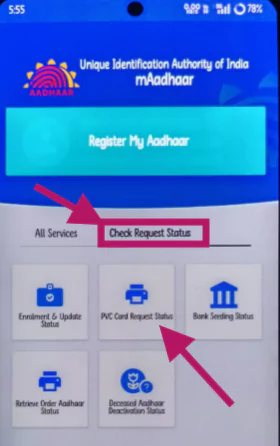PVC Aadhaar Card Status